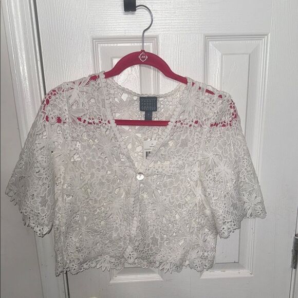 Rabbit Rabbit Rabbit White Lace Blouse - Picture 1 of 6